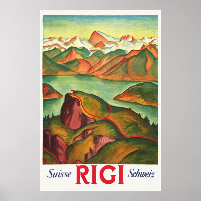 Poster vintage Rigi 1933 (Frente)