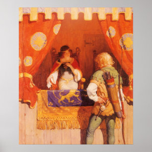 Póster Vintage Robin Hood encontra maria mascarada por NC