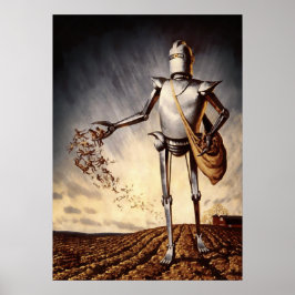 Poster Vintage Robot Farming Humans