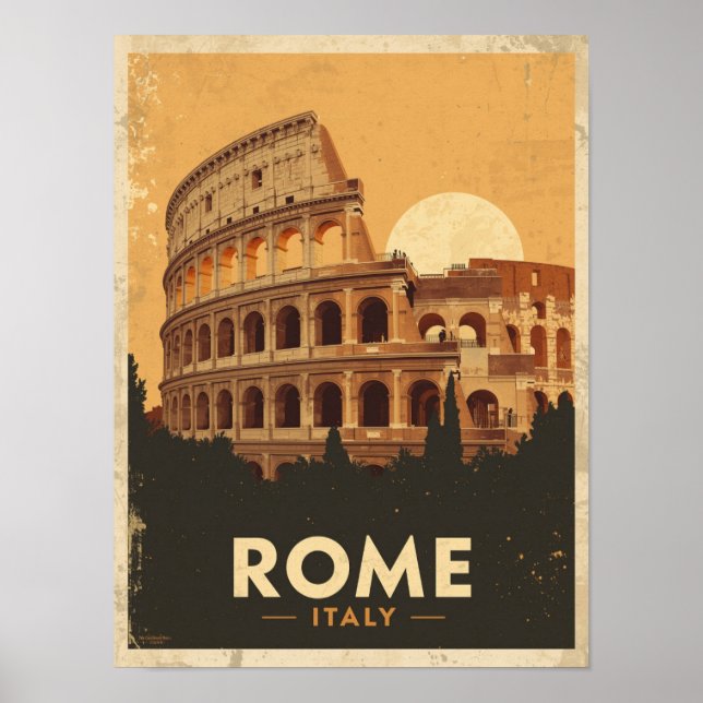 Poster Vintage Roma Viagem (Frente)