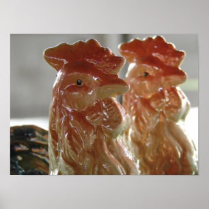 Póster Vintage Roosters