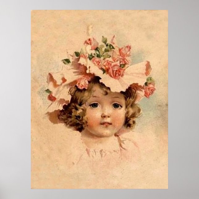 Póster Vintage Rosa Bonnet Girl (Frente)