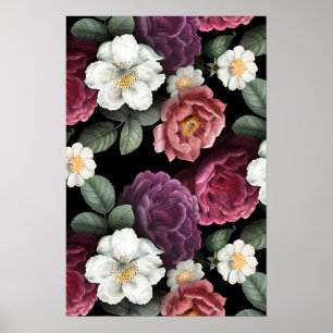 Poster Vintage Rosa Illustration Art