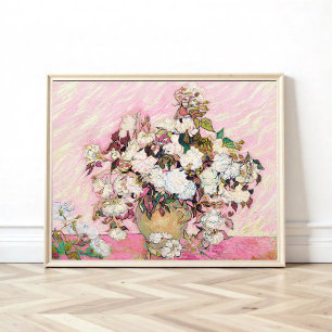 Poster Vintage Rosa num vaso, Van Gogh