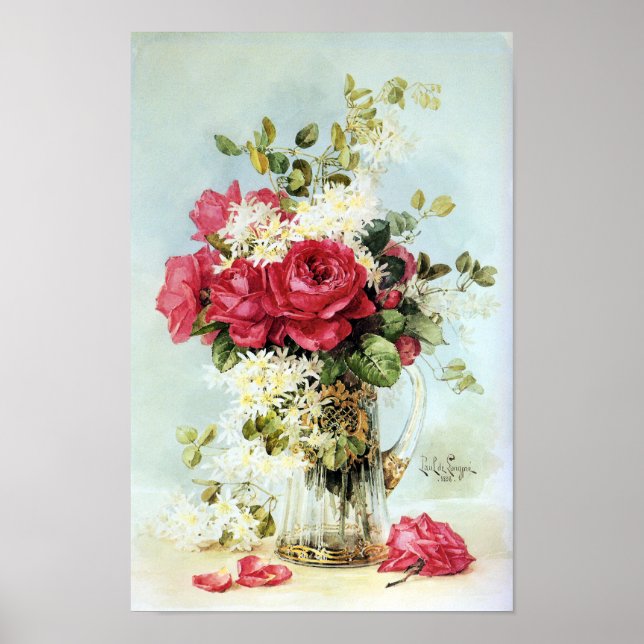Poster Vintage Rosas do Jardim (Frente)