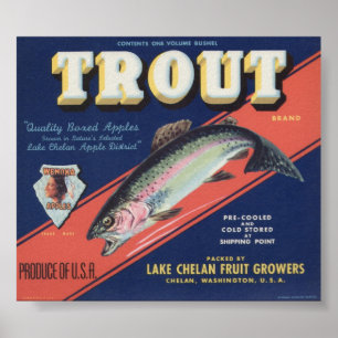 Póster Vintage Rótulos de Taxa de Fruta da Apple Antiga