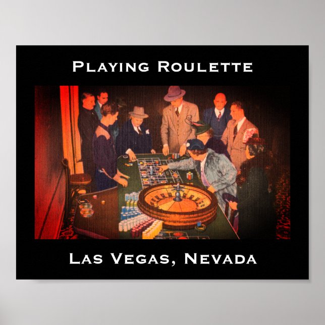 Poster Vintage Roulette Scene, Las Vegas, Nevada (Frente)