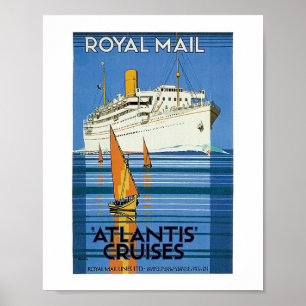Poster Vintage Royal Mail:Atlantis Cruises"