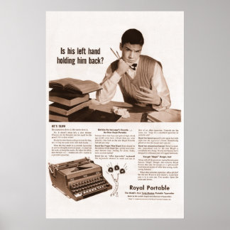 Poster Vintage Royal Portable TypeWrite Ad de 1949