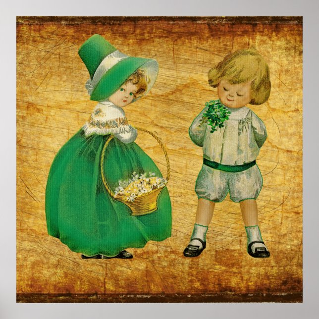 Poster Vintage, Rua vitoriana de garotinha Patrick (Frente)