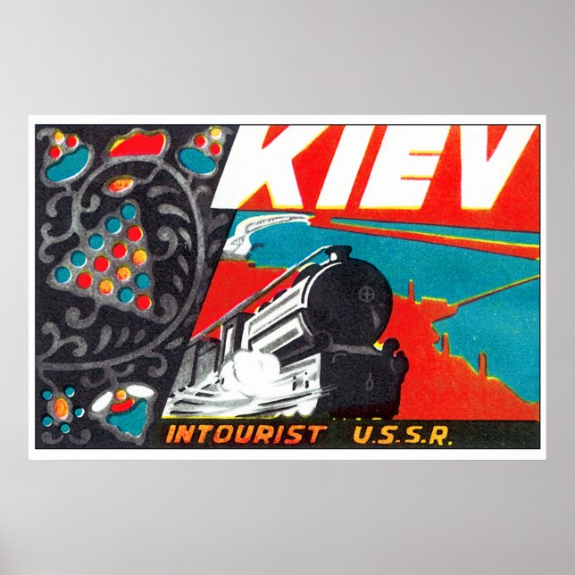 Póster Vintage Russia Train Viagem (Frente)