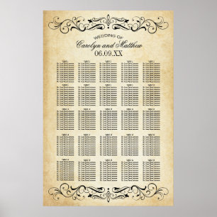 Poster Vintage Rustic Black Flourish Parerging Casamento