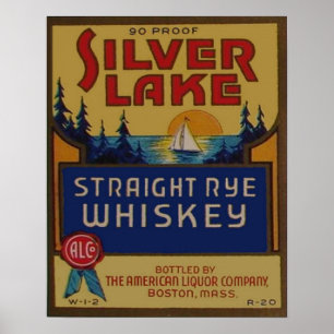 Poster Vintage Rye Whiskey Liquor Retro Anúncio