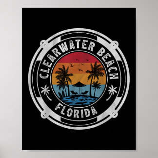 Poster Vintage S. Vintage de Verão na Flórida Clearwater 