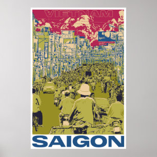 Poster Vintage SaiGon Vietnam viagem