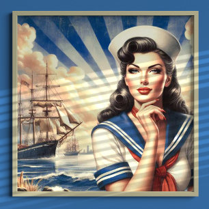 Poster Vintage Sailer Pin Up