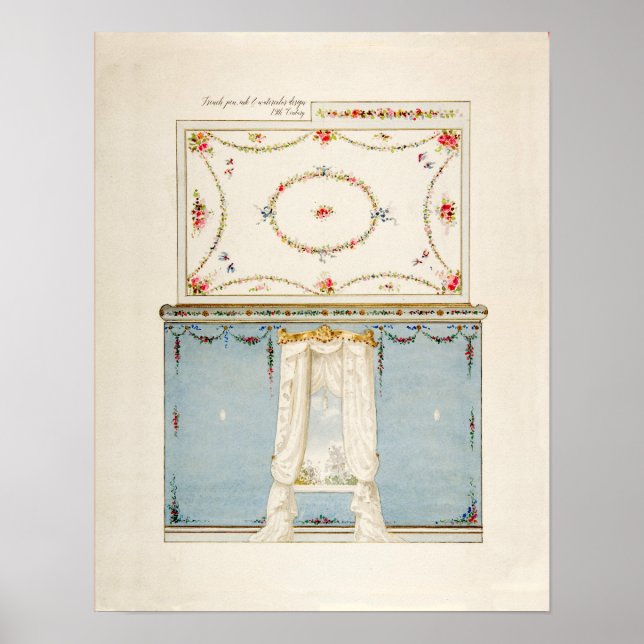 Poster Vintage, Sala de Enfermeira Francesa, Watercolor A (Frente)