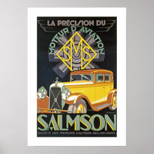 Póster Vintage Salmson Automobile Anúncio