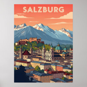 Poster Vintage Salzburg Áustria