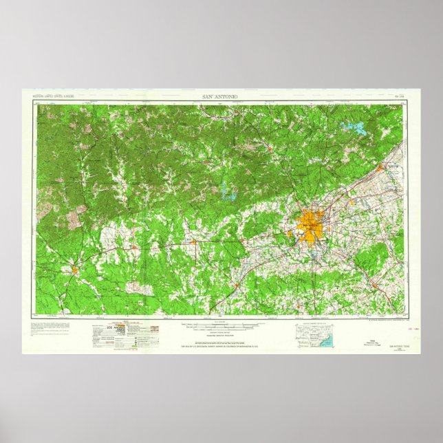 Poster Vintage San Antonio TX Topo (Frente)