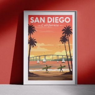 Poster Vintage San Diego California