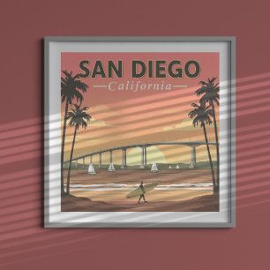 Poster Vintage San Diego California