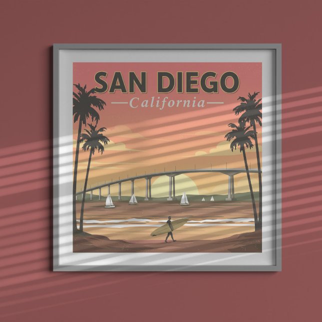 Poster Vintage San Diego California (Criador carregado)