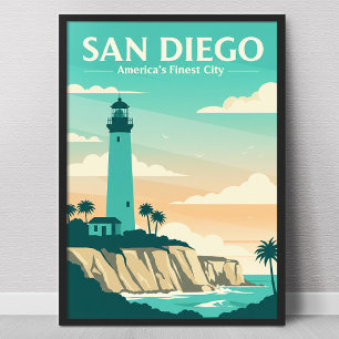 Poster Vintage San Diego é a melhor cidade da América