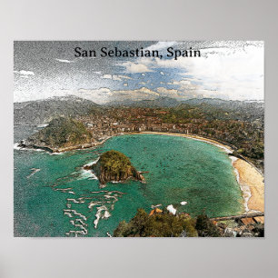 Poster Vintage San Sebastian Espanha