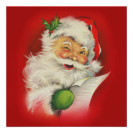 Póster Vintage Santa Claus Natal