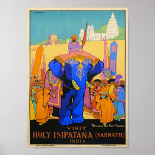 Póster Vintage Santa Isipatana India Dorothy Newsom Viage