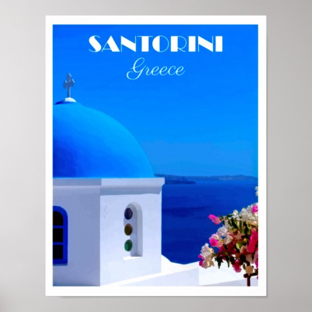Poster Vintage Santorini (Frente)