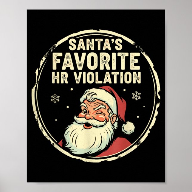 Poster Vintage Sarcastic Retro Hr Violation Christmas Off (Frente)