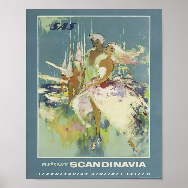 Poster Vintage Scandinavia Viagem Advertisement (Frente)