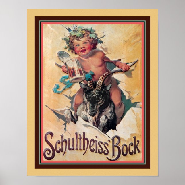 Poster Vintage Schultheiss Bock Beer Ad (Frente)