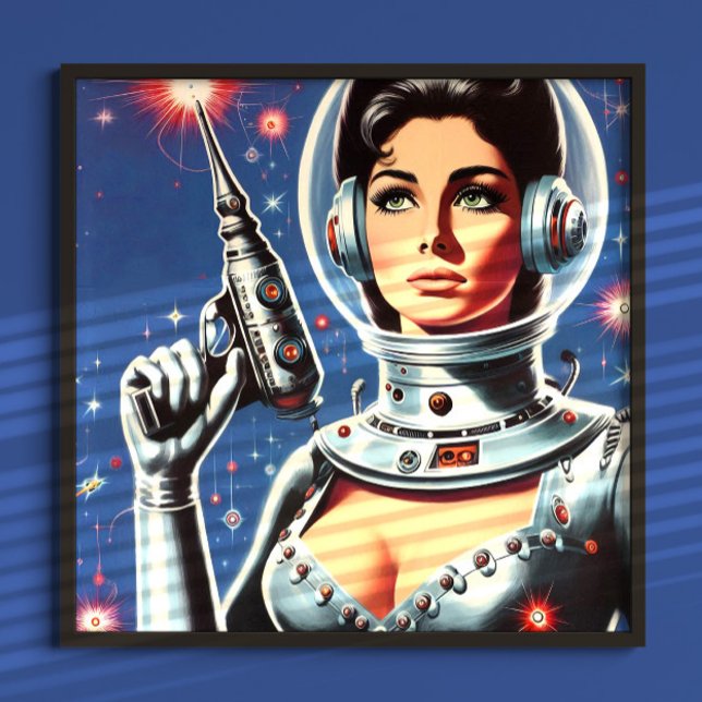 Poster Vintage Sci-fi Astronaut Girl (Criador carregado)