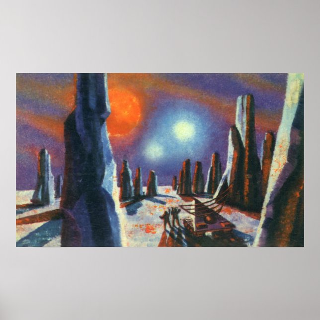Póster Vintage Science Ficting Planeta Estrangeiro com Al (Frente)