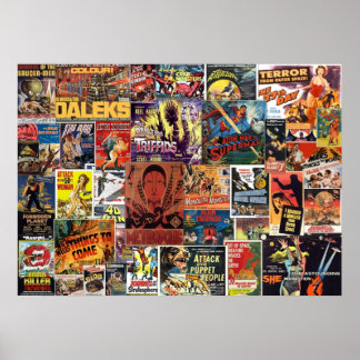 Poster Vintage Science Fiction Movies Collage