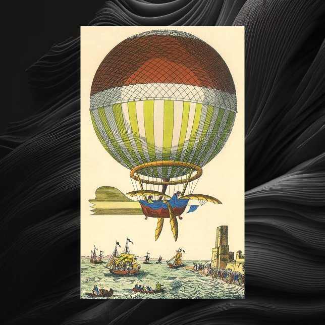 Póster Vintage Science Fiction Steampunk Hot Air Balon (Criador carregado)