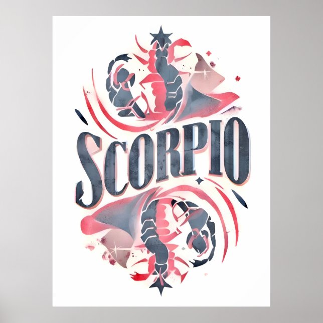 Poster Vintage Scorpio Zodiac Sinal (Frente)