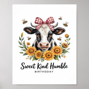 Poster Vintage Scottish Highland Cow Art Oversize T-Shir