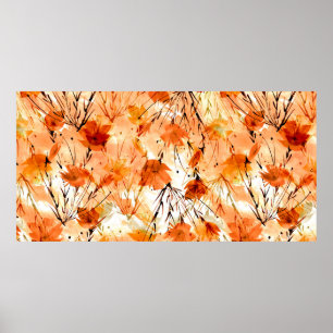 Poster Vintage seamless watercolor pattern of plants, Her