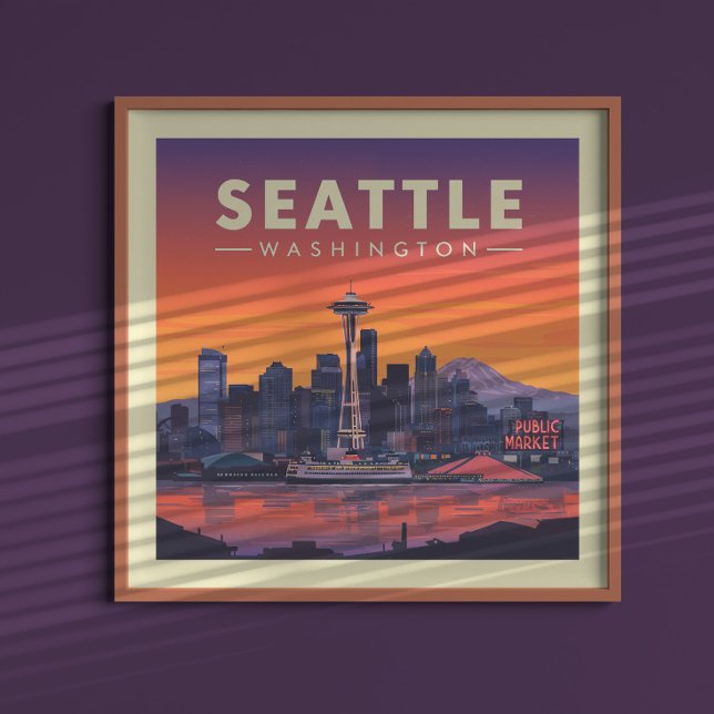 Poster Vintage Seattle Washington (Criador carregado)