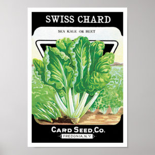 Póster Vintage Seed Packet Label Art, Suíços Chard Vegg
