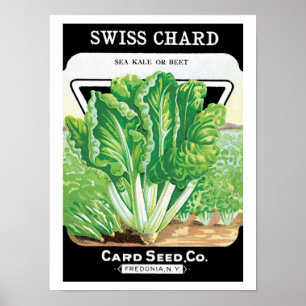 Póster Vintage Seed Packet Label Art, Suíços Chard Vegg