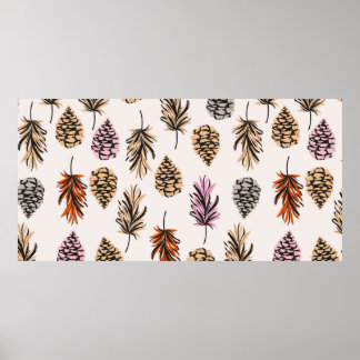 Poster Vintage sem cor Elementos de outono