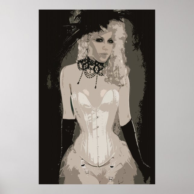 Póster Vintage Sensual Corset Art (Frente)