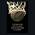 Poster Vintage Sepia Cotação Motivacional Basquete<br><div class="desc">Eu Adoro Este Jogo. Esportes populares - Imagem de bola de basquete.</div>