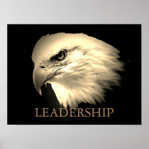 Poster Vintage Sepia - Leadership Eagle Eyes Motivational