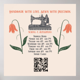 Poster Vintage Sewing Machine Seamstress